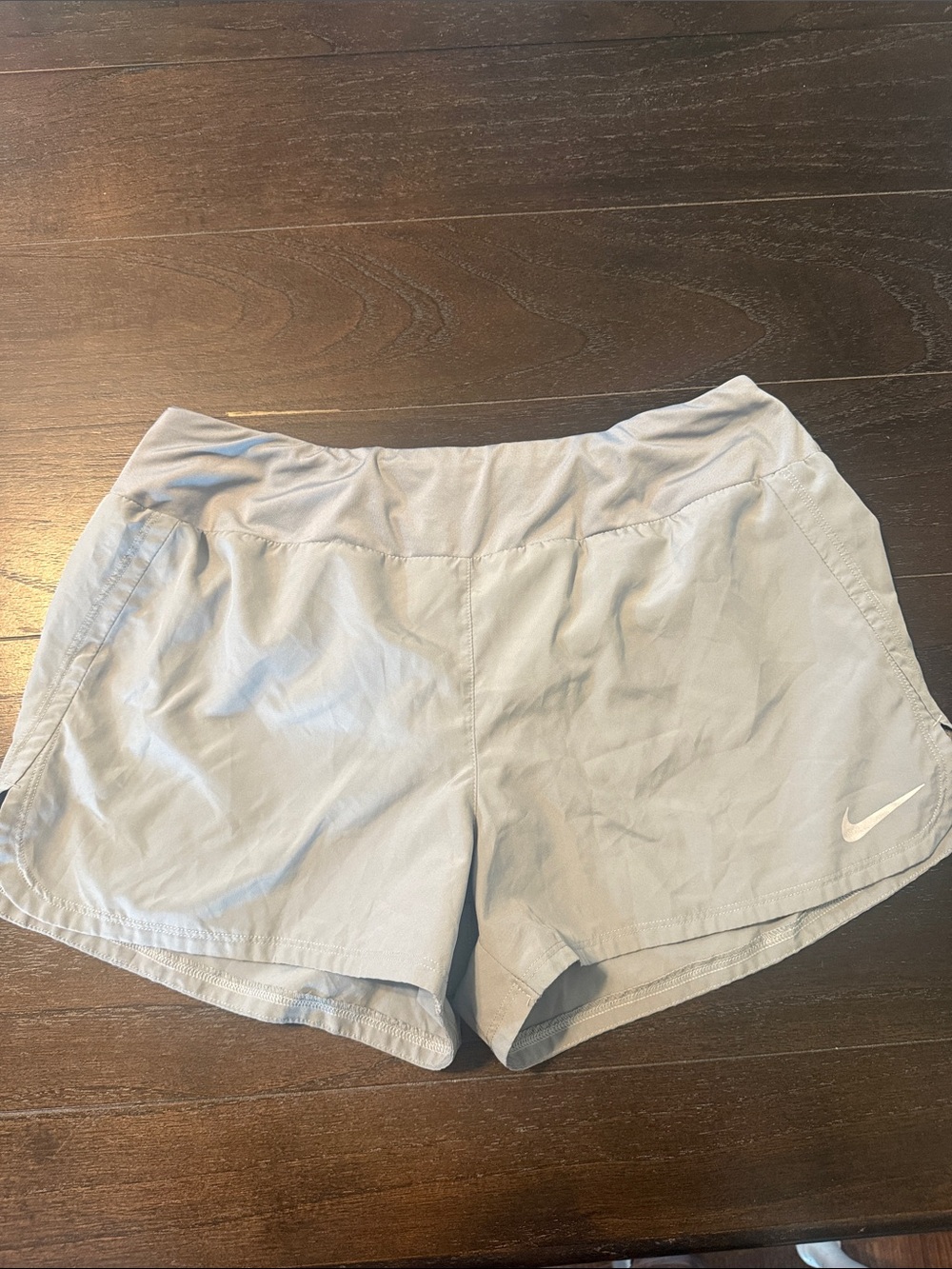 Nike Women’s Light Gray Athletic Shorts with Elastic Waist